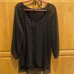 Champagne rose dots blouse!